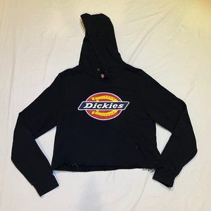 Dickies Cropped Black Hoodie/Sweatshirt, Size L